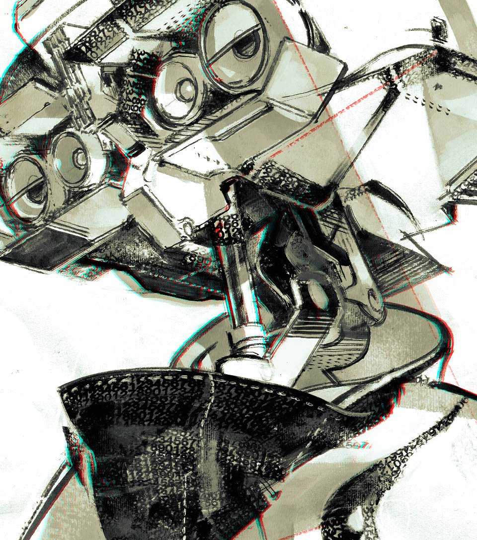 robot no humans mecha monochrome solo traditional media science fiction  illustration images