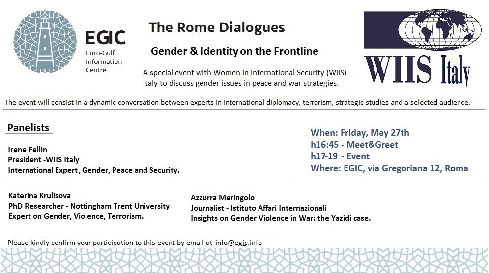 EGIC_'s tweet photo. Let us invite you to the next #RomeDialogue on '#Gender and #Identity on the Frontline' May 27, 2016 @alexdimaio https://t.co/HkTn9nxWat