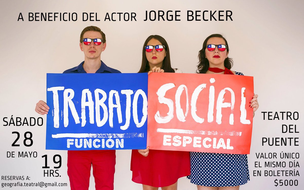 fundteatroamil's tweet image. Este sábado asiste a la función de Trabajo Social en @teatrodelpuente Lo recaudado será a beneficio de Jorge Becker