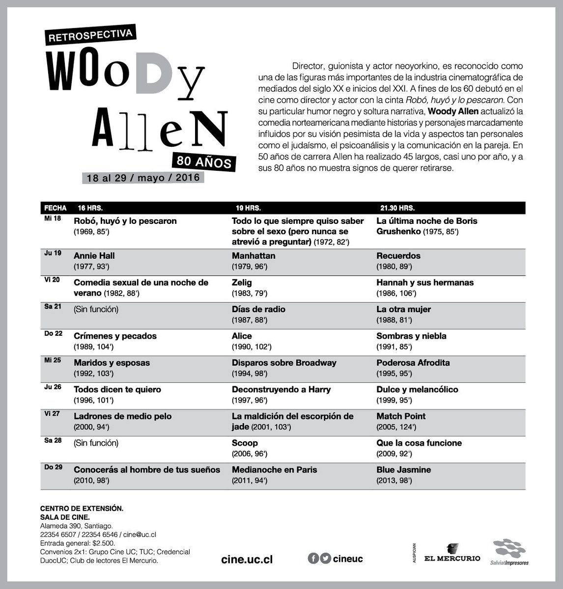 cineuc's tweet photo. Lo mejor de Woody Allen en el Cine UC https://t.co/NkSRrd02KS