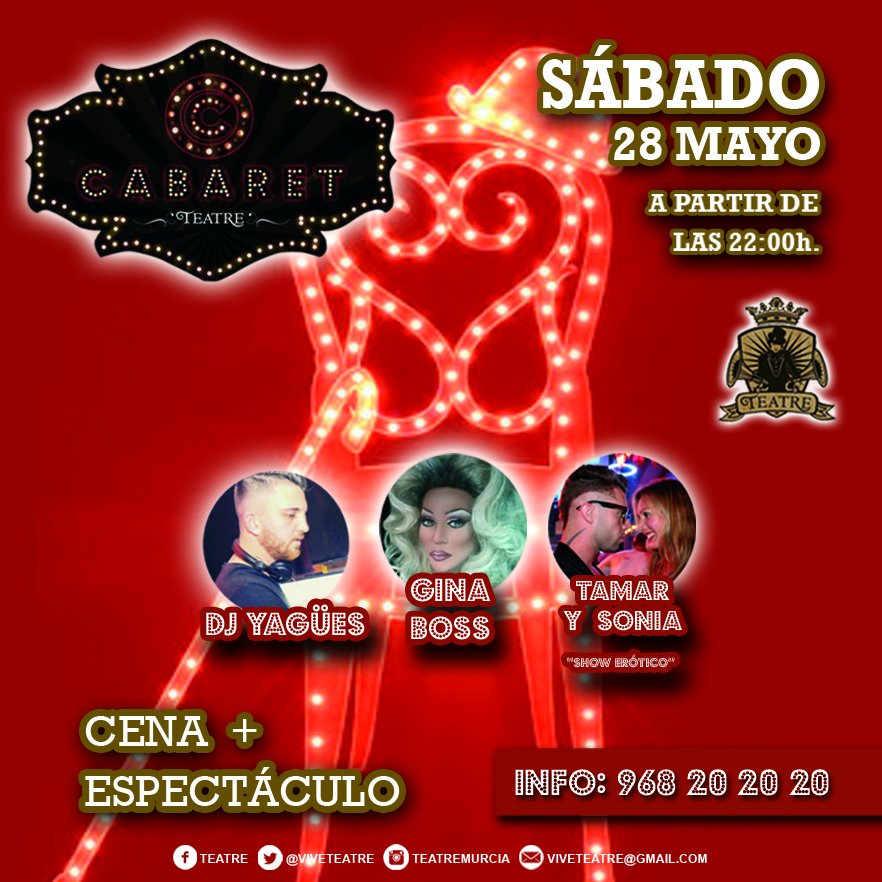 #cabaret #Sabado #Mayo #Cena #espectaculo <a href="/YaguesDJ/">YAGÜES</a>