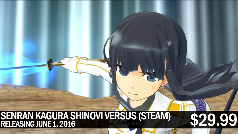 XSEED Games on X: SENRAN KAGURA SHINOVI VERSUS bouncing onto Steam June 1!  60 FPS, HD resolutions, all DLC, 10% first week discount!   / X