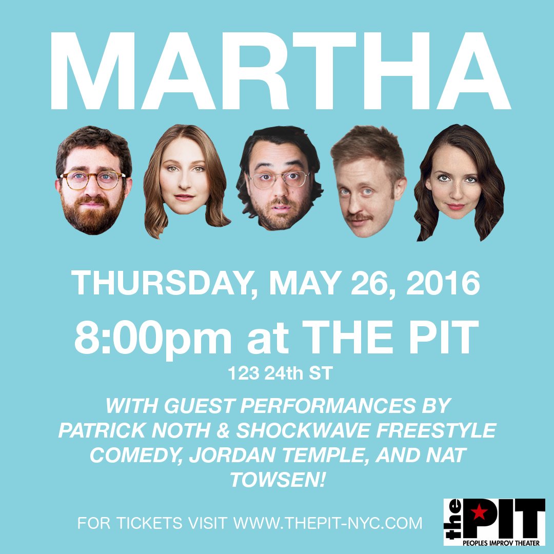 MARTHACOMEDY's tweet photo. Just added @NatTowsen to the show this Thursday @thepitnyc ! Come Thru! #marthacomedy https://t.co/wqMpclFKvm