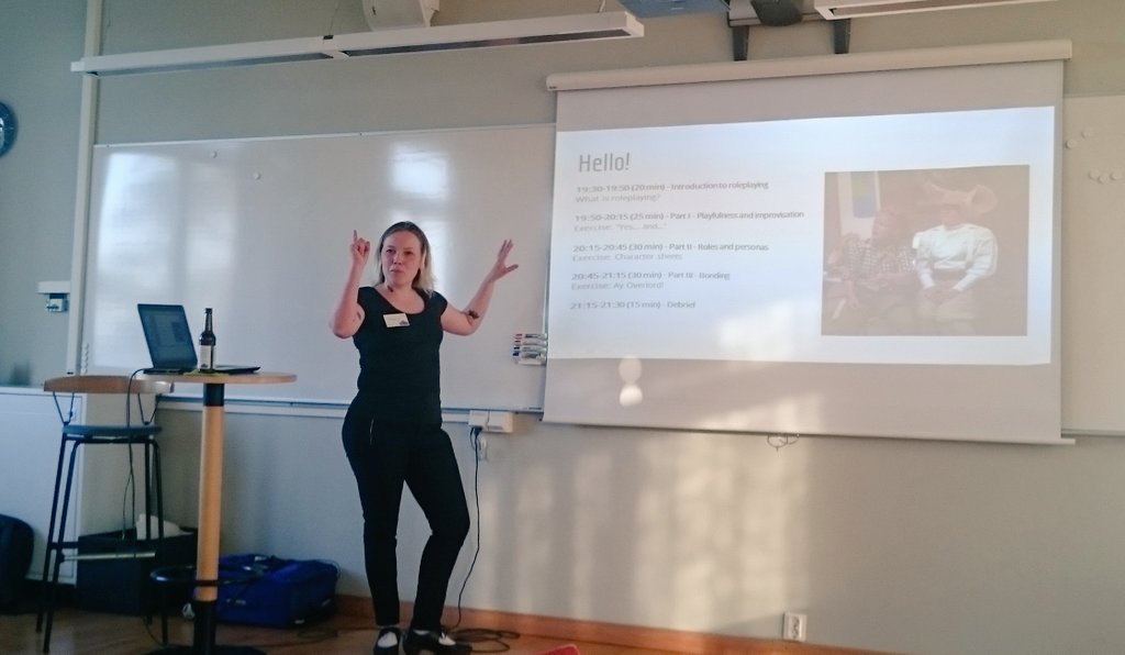 houseoftest's tweet photo. @KatrineKavli showing us how LARPing and testing fits together. #LetsTest_Conf https://t.co/pexuP2czhX
