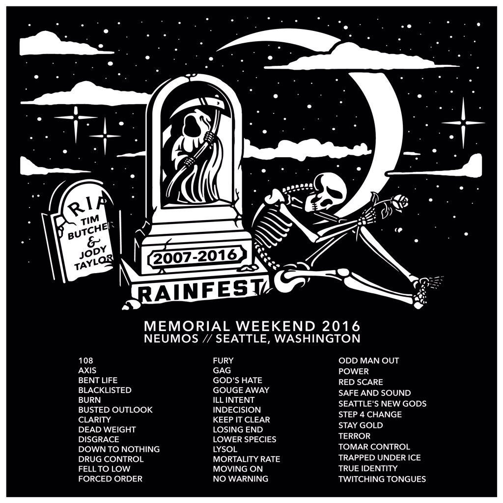 Clarity, Lower Species and Moving On are playing Rainfest this weekend! We will have the distro set up all weekend!