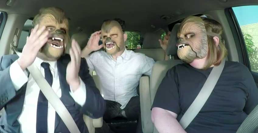 CBS8's tweet photo. Want more Chewbacca Mom? Watch her "laugh it up" with James Corden and JJ Abrams in a car https://t.co/1ojPTQoQh9 https://t.co/VLlg96DgjU