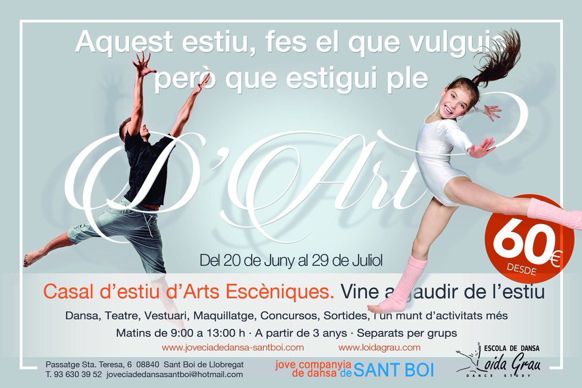 loidagrau's tweet photo. Inscripcions obertes! Casal d'Arts Escèniques #JoveCiadeDansa #SantBoi Places limitades! info@loidagrau.com #dansa https://t.co/V6ZiUcJnzB