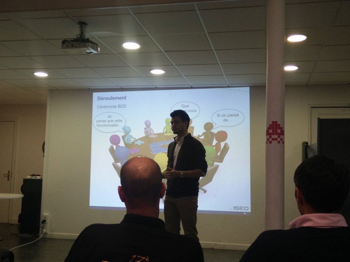 esiber's tweet image. On attaque le retour d&apos;expérience sur la mise en place de #bdd #cucumber à #AgileTestingParis