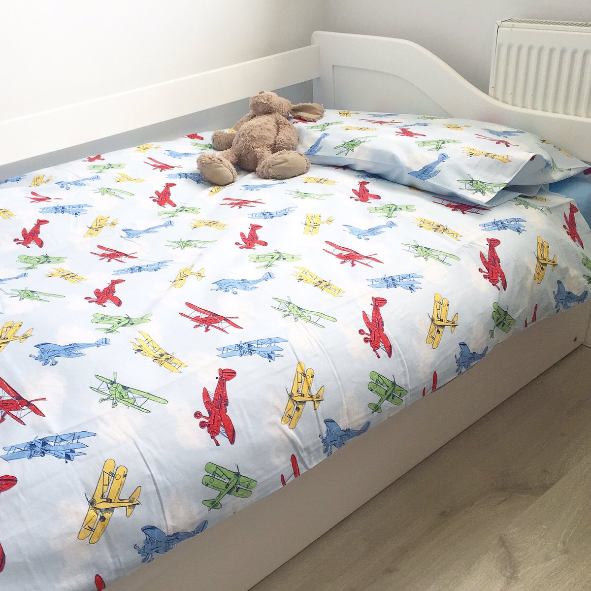 alexgladwin's tweet photo. Ethan's new @noaandnani bed is all set up ready and I even found him this planes duvet set! #growingup #planemad https://t.co/X0t4pwnIOx
