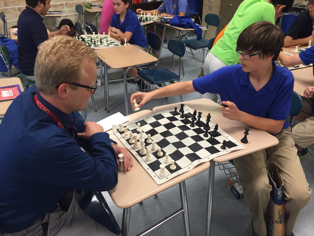 Battling the next Bobby Fischer in @HBMSWarriors innovative activity block. #lovechess