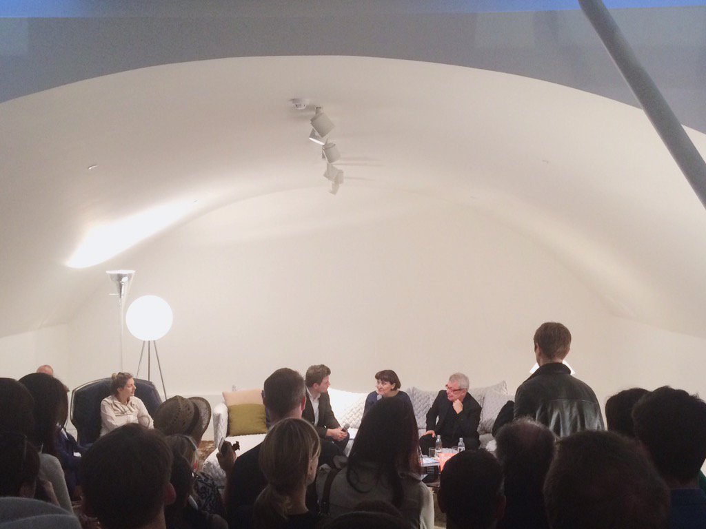Design2Taste's tweet photo. Patrizia Moroso in conversation with @DanielLibeskind at @MOROSOfficial showroom #CDW2016 #design2taste #interiors https://t.co/1Z2XD50aln