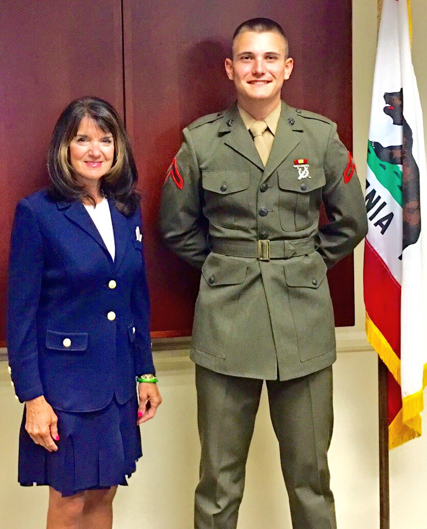 DianeHarkey's tweet photo. Proud to have a @USMC PFC lead #CABOE in #PledgeofAllegiance - especially when son of my staff #teamHarkey #Marines https://t.co/zxdGi4mXvf