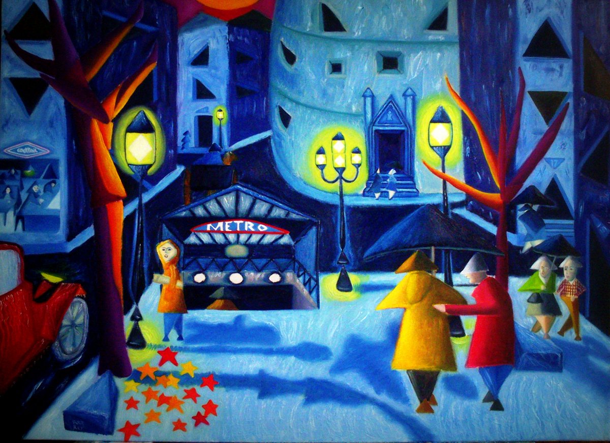 coronadobufon's tweet photo. "Estación de metro bajo la lluvia"
Óleo sobre lienzo
100x73cm
#arte #art #pintura #painting #artecolorido https://t.co/jK5XsqIoMi
