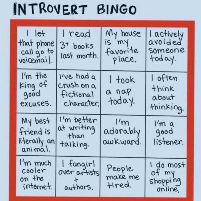 How many of these apply to you?7 apply to me.Oddly, I don't avoid people.I try to be very respectful