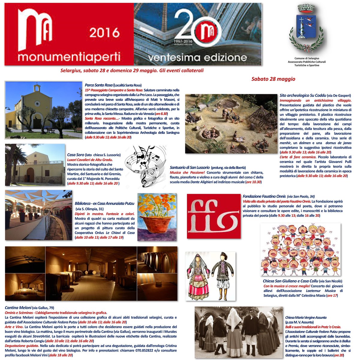 SelargiusCultur's tweet photo. Monumenti Aperti 2016 a Selargius (Ca_Sardegna). Gli eventi collaterali. https://t.co/v5VPJ0kI2U