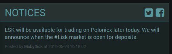 TheEtherFire's tweet image. #LISK about to drop on #poloniex later today!