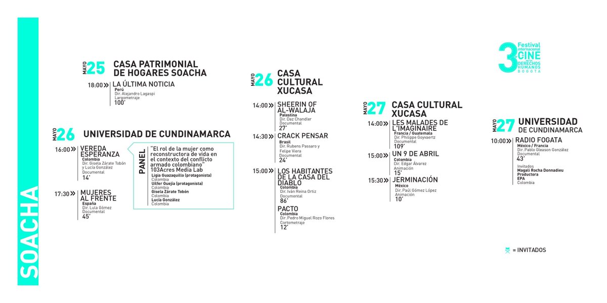 reporteratv's tweet image. Programación oficial por 1 vez en #Soacha  @FestCineDDHH @IRAorg @Citytv periodismopublico.com/En-Soacha-se-r…