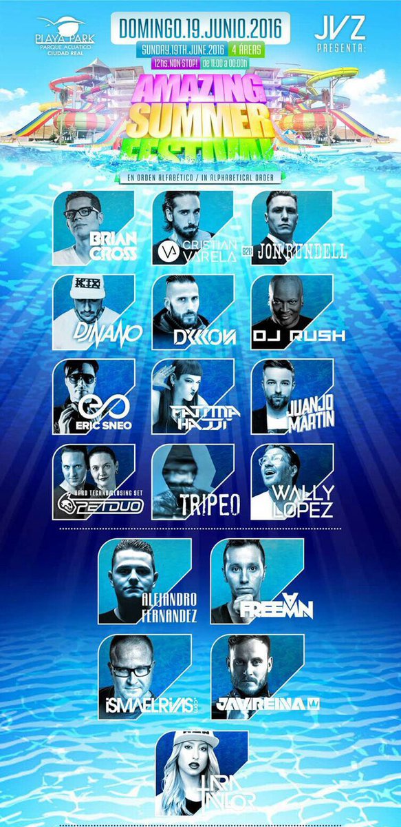 RRPP_Consuegra's tweet photo. 🎇AMAZING SUMMER FESTIVAL🎇
📅DOMINGO 19 D JUNIO📅
🌅PLAYA PARK(Ciudad Real)🌅
CONSIGUE TU ANTICIPADA x 18€ CNTACTA CNMIGO https://t.co/Bm38AKp75z