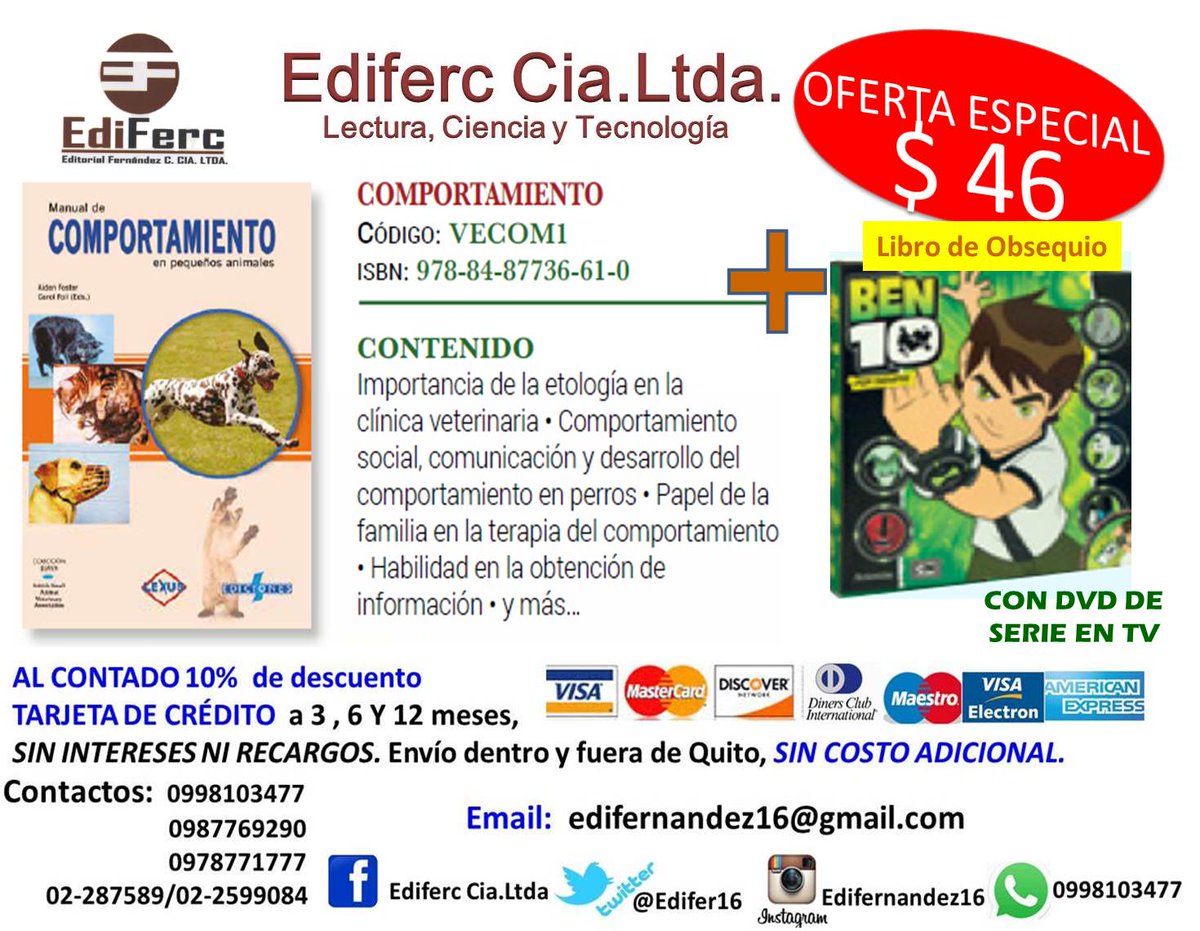 Ediferc16's tweet image. PROMOCIÓN a MÉDICOS VETERINARIOS y especialistas en cuidados de pequeños y grandes animales.SIGUENOS, envío gratuito