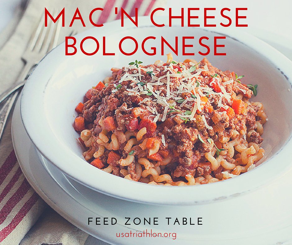 usatriathlon's tweet photo. Take a break from your same old meals and try this mac and cheese Bolognese: https://t.co/TbyXfX8vXb https://t.co/6Prq1xDpyE