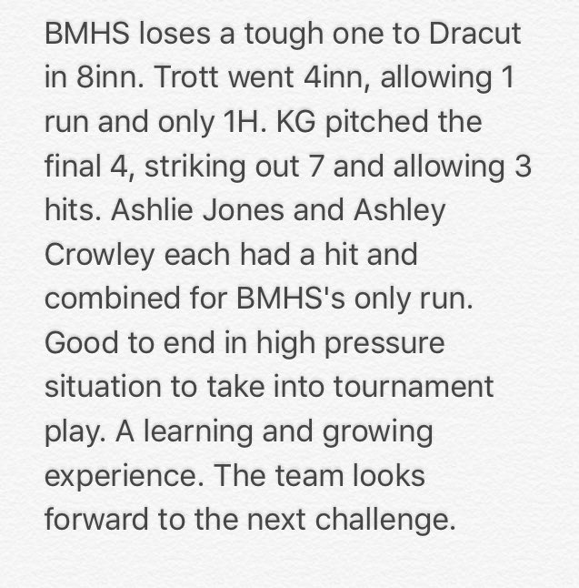 BMHS Girls Softball tweet media