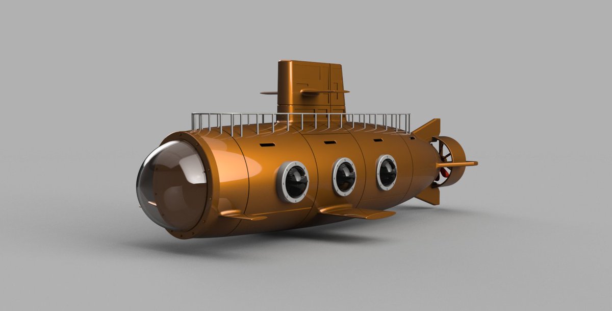 johnchrisharris's tweet photo. Submarine modeled in #autodesk #Fusion360 #DesignNow https://t.co/Ksutl864qE