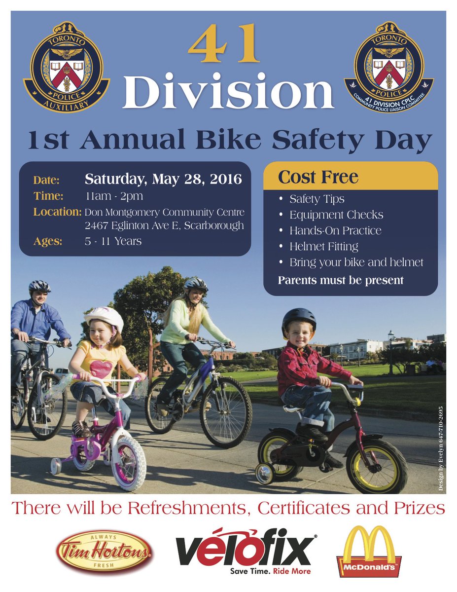 BEEKYNetwork's tweet photo. Annual Bike Safety Day, cost free! Don't miss out! #41Division @ScarbTO https://t.co/Gyhbqt74uv