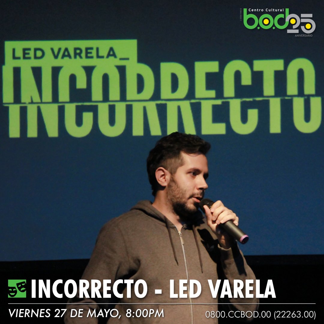 cculturalam's tweet image. Sólo queda una función del Stand Up Comedy de @LedVarela ¡No te pierdas #Incorrecto! goo.gl/qzoKny