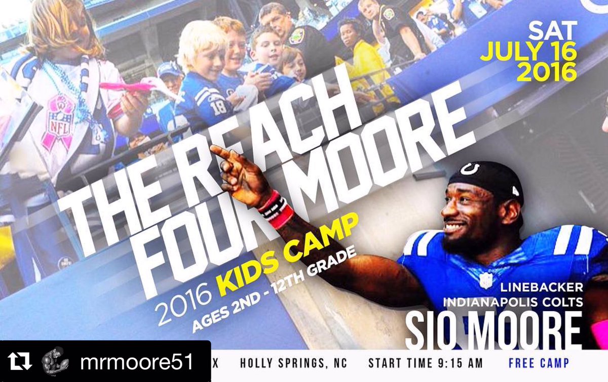 My Son Sio Moore
1st FREE annual camp
Holly Springs, NC
Special Guests
Big Cookout Celebration
#ReachFourMoore Camp🏈