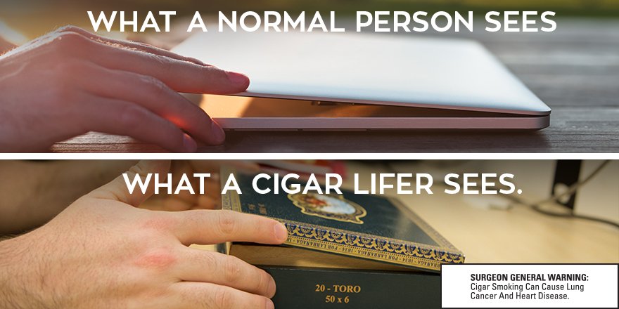TheCigarLife's tweet photo. What a normal person sees. What a Cigar Lifer sees. https://t.co/1w5nAH8IZq