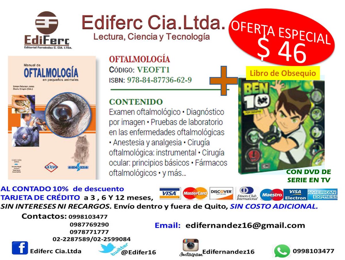 Ediferc16's tweet image. VETERINARIOS!Promoción de libros de la más alta calidad- Y como obsequio una colección de BEN10 para el Día del Niño