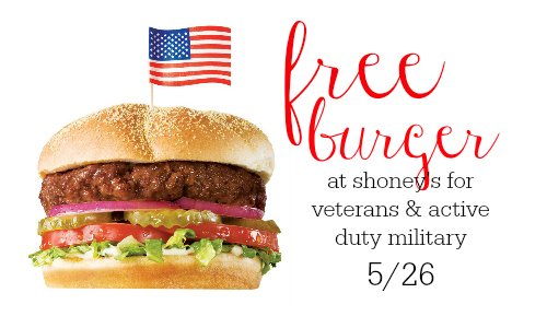 zerodollaritems's tweet image. FREE Shoney’s All-American Burger For Service Members
 zerodollarstuff.com/miscellaneous/… #freeburger #memorialweek #freebies