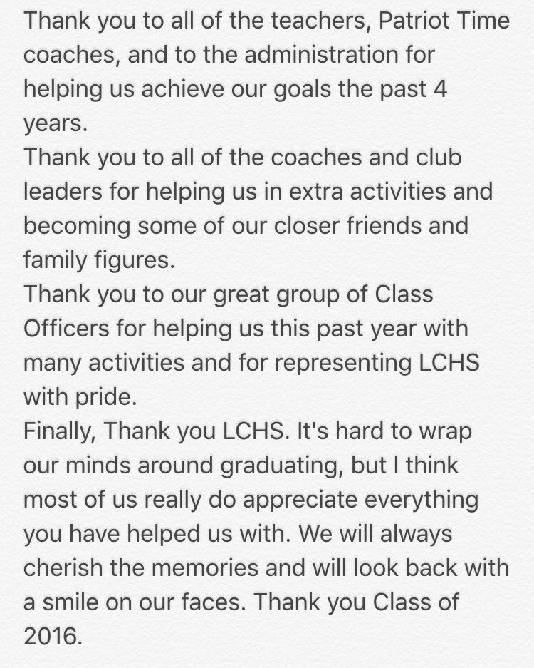 LCHSclassof16's tweet photo. A letter to the Class of 2016. 🎓 https://t.co/HQWGUWq3Pw