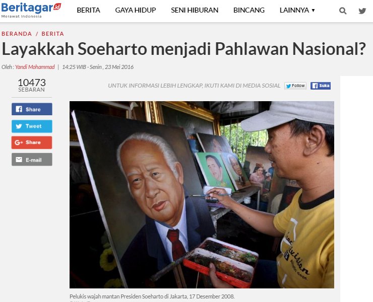 RETWEET Jika Setuju Pak Harto jadi Pahlawan Nasional