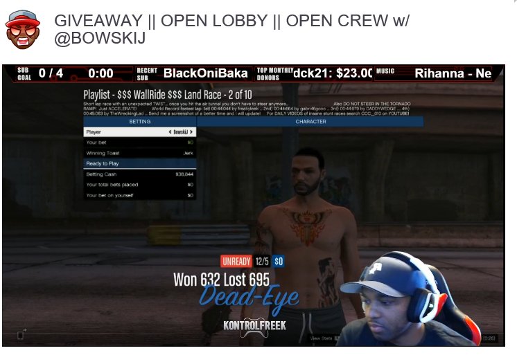 Gen_Retro's tweet photo. @bowskij is LIVE playing some GTA 5 with viewers! Come out and join us right now! Epicness! https://t.co/bPh7LuNBGA https://t.co/Ydee4NPZwp