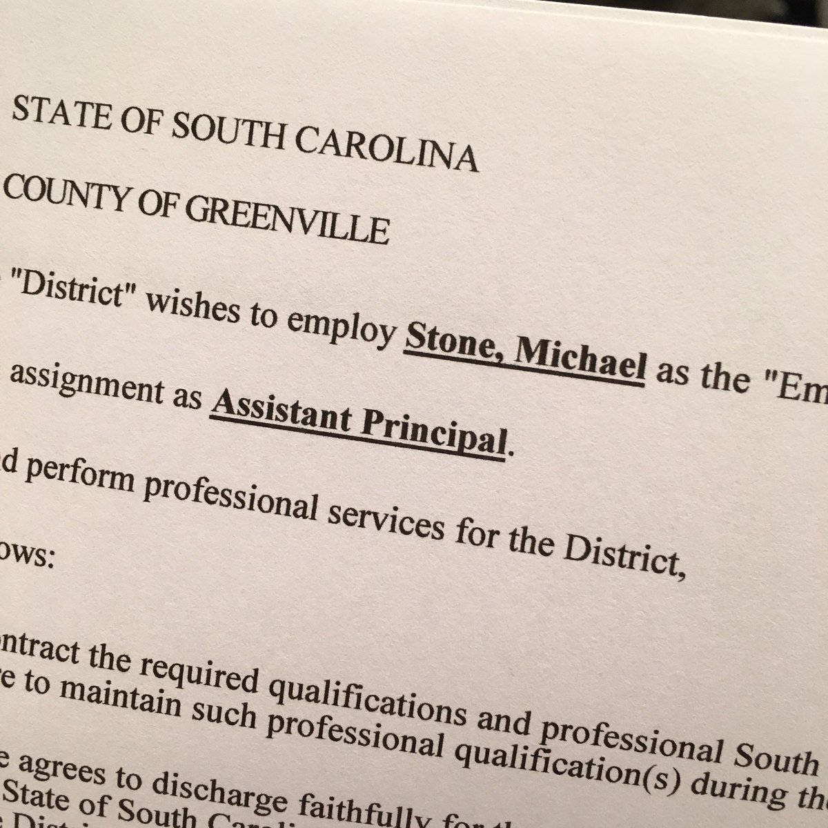 Just signed my contract, and am now officially the new assistant principal at Blue Ridge High School!!