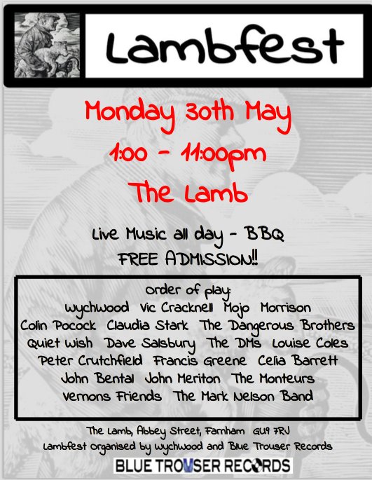 <a href="/FollowFarnham/">Follow Farnham</a> Be great to see lots of you at The Lamb's mini festival on Monday! Live music, BBQ, FREE admission :)