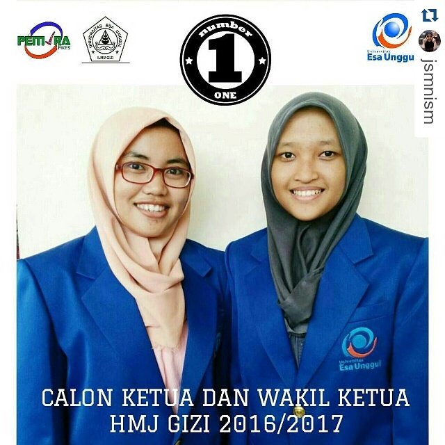 Ini calon pasangan ketua dan wakil ketua HMJ gizi UEU dengan no #1 <a href="/murykuswari/">Avery</a> <a href="/UnivEsaUnggul/">Universitas Esa Unggul</a> <a href="/Gizi_EsaUnggul/">Gizi Esa Unggul</a>