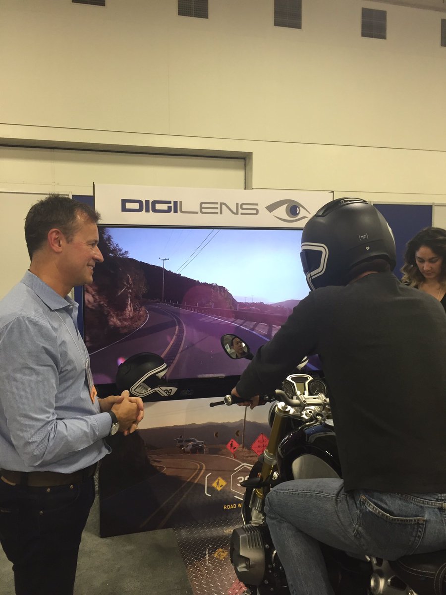 rattansoftware's tweet image. Fun times at #DisplayWeek16. Augmented heads up display helmet from @digilens
