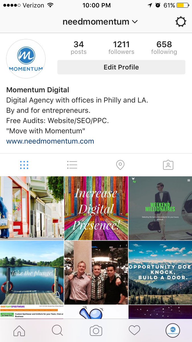 Check out the new Momentum #instagram page! Give us a Follow. We won't disappoint.
