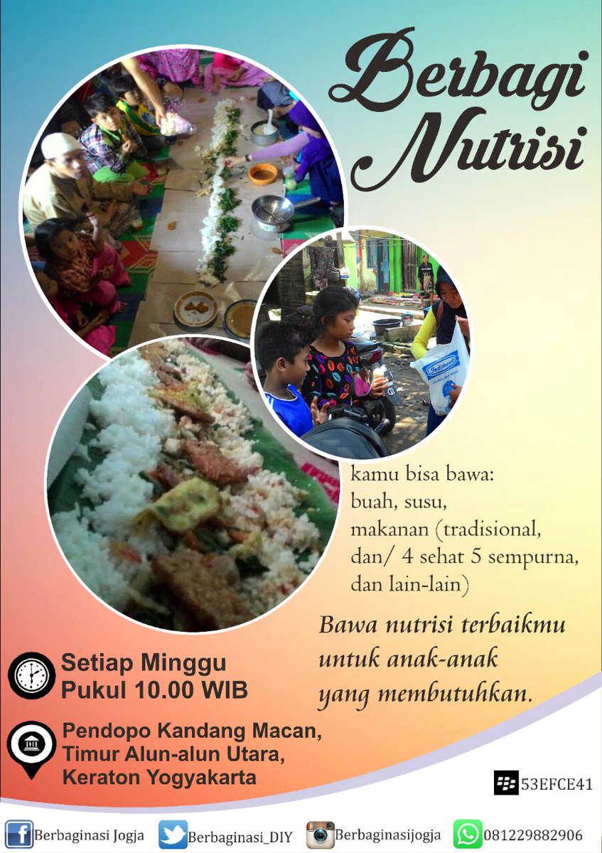 Setiap minggu pagi jam 10 | BERBAGI NUTRISI | Alun-alun Utara | <a href="/berbaginasi_DIY/">IG: BerbaginasiJogja</a> | wa 08122988206 - <a href="/sansnt/">Sans'nt</a>
