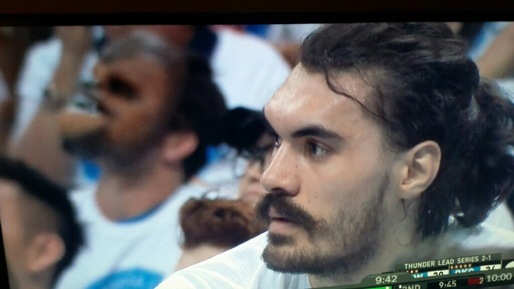 DjRyBPlus3's tweet photo. Steven Adams family section. #StarWars #theevolutionofman #portachewynova @barstoolsports https://t.co/xOMQ83KjgE