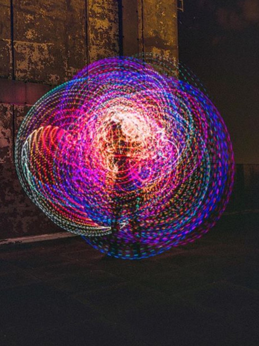 MemphoNewsLady's tweet photo. Hula-hooping w/an LED hoop. Beautifully performed by hoopster @ambervio &amp; amazingly captured by @webraw on IG!❤️🌈😍 https://t.co/g30TCIyYUp
