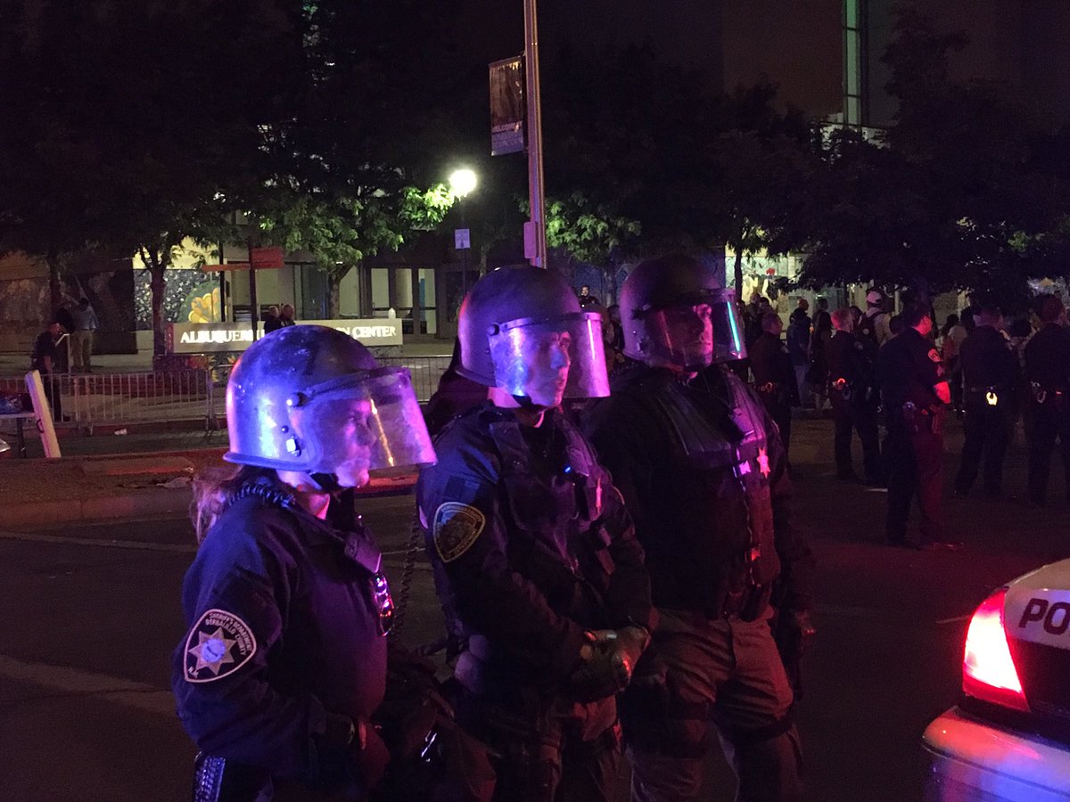 Clinton thugs shoot windows at Albuquerque Convention Center