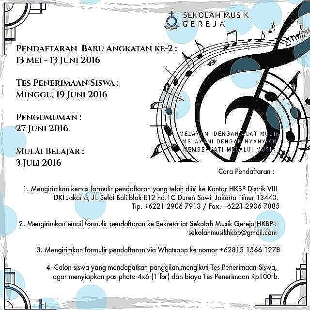 HKBPMusicSchool's tweet photo. Syalom, Horas!
Sekolah Musik Gereja HKBP kembali membuka pendaftaran Angkatan ke-2. Cek info detilnya ya. GBU. https://t.co/aTiztjk4TU