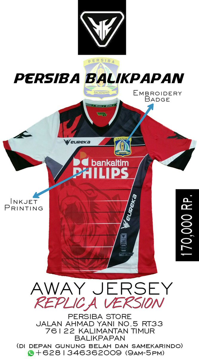 ℹ Yang mau beli jersey Persiba Balikpapan ini infonya ya.Ada versi authentic harga 220rb dan versi replica 170rb.