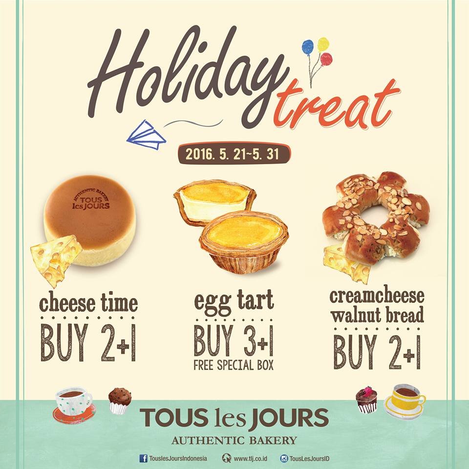AdaDiskon's tweet photo. Penyuka green tea atau keju? Nikmati promo Tous Les Jours bulan ini https://t.co/B2mgWdedN8 https://t.co/FmY9lHV4Yf