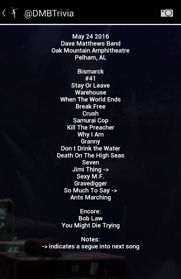 DMBTrivia: Setlists tweet media
