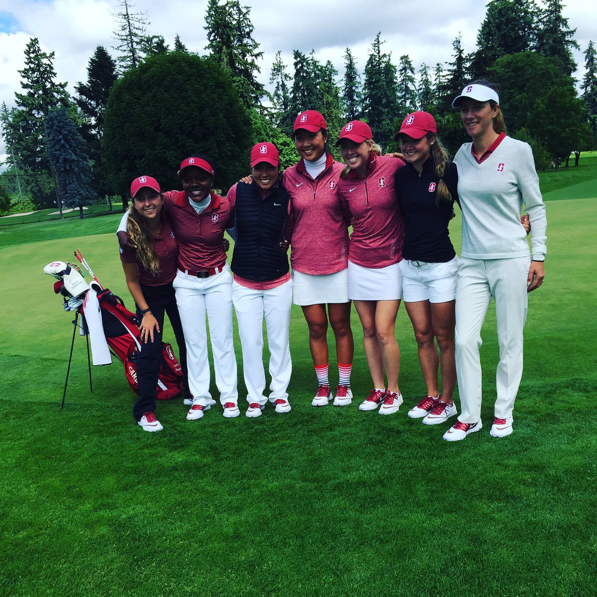 StanfordWGolf's tweet image. On to the finals: Stanford seeks NCAA title repeat tomorrow against Washington. #GoStanford #NCAAGolf