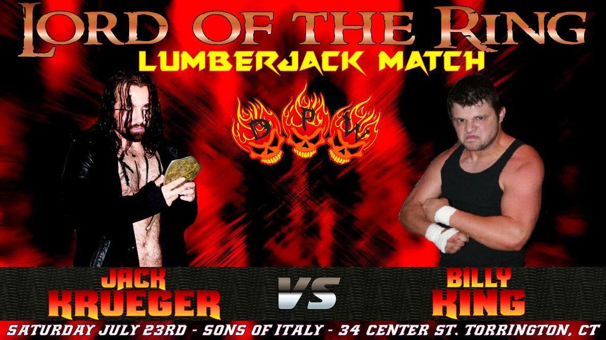 DescensionPro's tweet image. Our first match for #DPWLOTR , @TheManiacalJack vs @DefiantInc's very own, Billy King in a Lumberjack match.